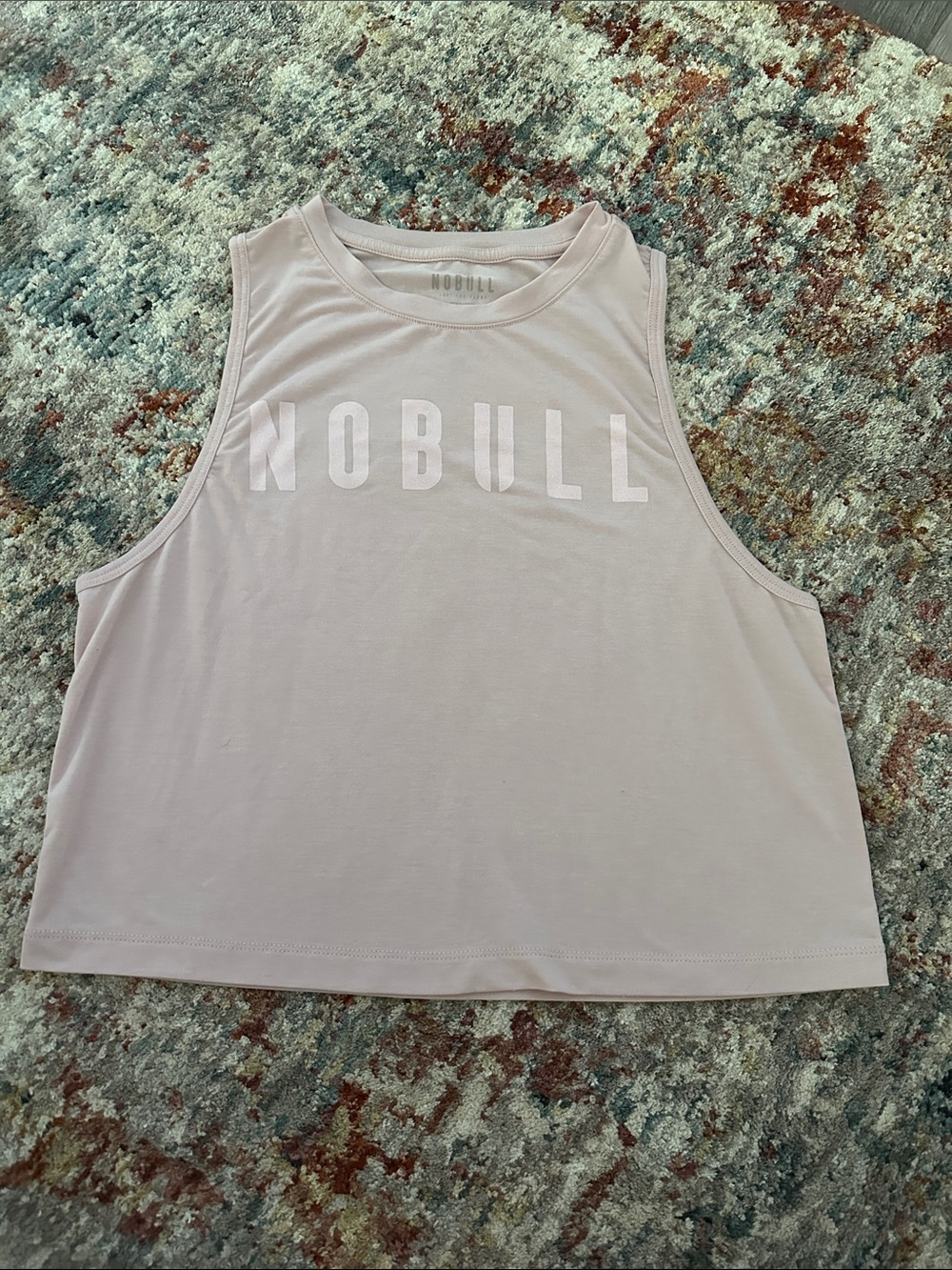 NOBULL Women's Pale Pink Cropped Muscle Tee